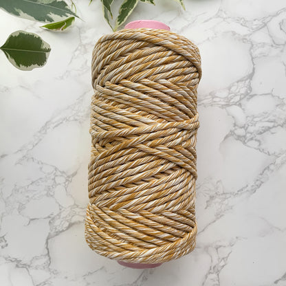 5mm Recycled Cotton String - Natural/Mustard Mix