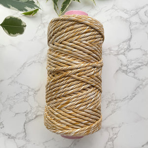 5mm Recycled Cotton String - Natural/Mustard Mix