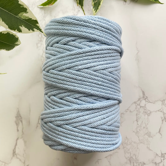 5mm Recycled Braided Cord - Light Blue