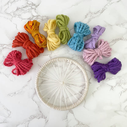 Children's Round Weaving Beginners Kit - Woven Wall Hanging Tutorial
