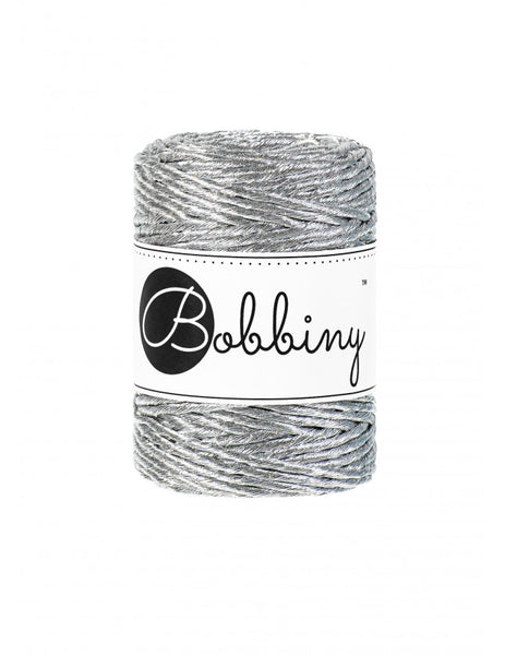 Bobbiny 3mm 'Metallic Silver' Cotton String - 50m